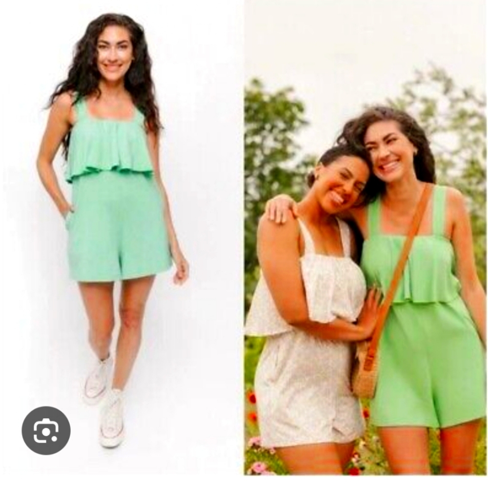 Smash & Tess Playful Shorty Romper in Smash Sage 💚